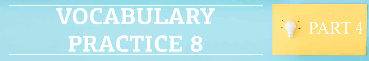 Part 4. Vocabulary practice 8.